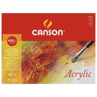 Альбом для акрила CANSON Acrylic, 400г/м2, 24х32см, Фин, склейка 50 листов