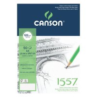 Альбом для графики CANSON 1557, 120г/м2, 21х29.7см, Легкое зерно, склейка 50 листов