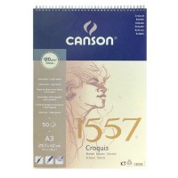Альбом на спирали для графики CANSON 1557, 120г/м2, 29.7х42см, Легкое зерно, 50 листов