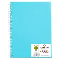 Блокнот на спирали для зарисовок CANSON Notes, 120г/м2, 14.8х21см, обложка пластиковая голубая, 50 листов