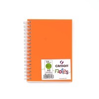 Блокнот на спирали для зарисовок CANSON Notes, 120г/м2, 10.5х14.8см, обложка пластиковая оранжевая, 50 листов