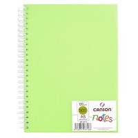 Блокнот на спирали для зарисовок CANSON Notes, 120г/м2, 14.8х21см, обложка пластиковая зеленая, 50 листов