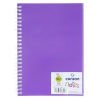 Блокнот на спирали для зарисовок CANSON Notes, 120г/м2, 14.8х21см, обложка пластиковая фиолетовая, 50 листов