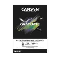 Альбом CANSON Graduate Mix Media Black 240г/м2 A4, черный, 20л., склейка