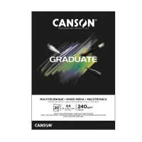 Альбом CANSON Graduate Mix Media Black 240г/м2 A4, черный, 20л., склейка