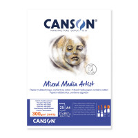 Альбом CANSON Artist Mix Media, 60% хлопок, 300г/м2, А4, 25л., склейка
