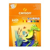 Цветная бумага детская CANSON, 185г/м2, 24х32см, 10 цветов, склейка 10 листов