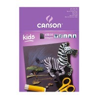 Цветная бумага детская черная CANSON, 220г/м2, 21х30см (А4), склейка 10 листов