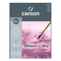 Альбом для акварели Moulin du Roy CANSON, 300г/м2, 24х32см, Сатин, склейка 12 листов