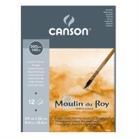Альбом для акварели Moulin du Roy CANSON, 300г/м2, 24х32см, Торшон, склейка 12 листов