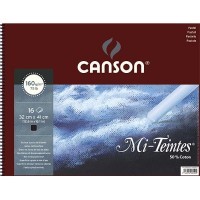 Альбом на спирали, черная бумага для пастели Mi-Teintes CANSON, 160г/м2, 32х41см, 16 листов