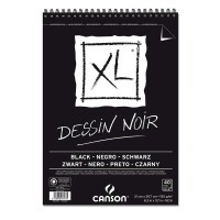 Альбом на спирали для графики CANSON XL Black, чёрная бумага, 150г/м2, 21х29.7см, Легкое зерно, 40 листов