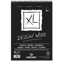 Альбом на спирали для графики CANSON XL Black, чёрная бумага, 150г/м2, 29.7х42см, Легкое зерно, 40 листов
