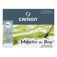 Папка с бумагой для акварели Moulin du Roy CANSON, 300г/м2, 24х32см, Фин, 6 листов