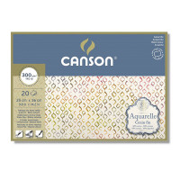 Блок для акварели CANSON CP Fine 300г/м2, 25х36см, 60% хлопок, 20л., склейка по 4 сторонам