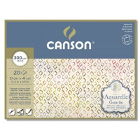 Блок для акварели CANSON CP Fine 300г/м2, 31х41см, 60% хлопок, 20л., склейка по 4 сторонам