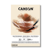 Альбом CANSON Graduate Mix Media, 220г/м2, А5, кремовый, 30л., склейка