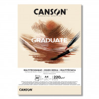 Альбом CANSON Graduate Mix Media, 220г/м2, А4, кремовый, 30л., склейка