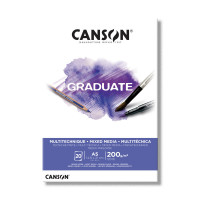 Альбом CANSON Graduate Mix Media, 200г/м2, A5, белый, 20л., склейка