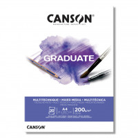 Альбом CANSON Graduate Mix Media, 200г/м2, A4, белый, 20л., склейка