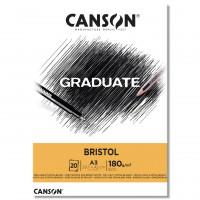 Альбом CANSON Graduate Bristol, 180г/м2, A3, экстра-гладкая, 20л., склейка
