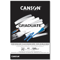 Альбом для графики CANSON Graduate, 120г/м2, A3, черный, 20л., склейка