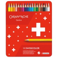 Набор карандашей акварельных Caran d’Ache Swisscolor, 18цв. (мет.коробка)
