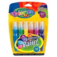 Набор водных кистей с краской Colorino (большие кисточки), 6 цветов