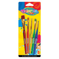 Набор кистей для красок COLORINO 5 шт синтетика в блистере