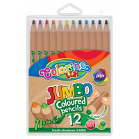 Набор карандашей цветные Colorino JUMBO 12 цветов, корпус нат. дерева, винил. сумка с европод.