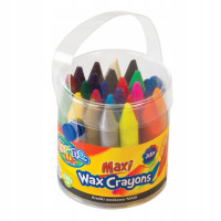 Набор восковых мелков Colorino `Maxi` в пластиковом ведерке, 24 цвета
