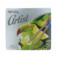 Набор карандашей цветных Colorino `Artist` 24 цветов, металлическая коробка