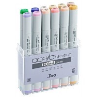 Набор маркеров COPIC sketch EX-3, 12 цветов