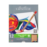 Набор цветных карандашей MEGACOLOR (стержень 6.4мм) CretacoloR, 12цв., метал. коробка