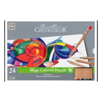 Набор цветных карандашей MEGACOLOR (стержень 6.4мм) CretacoloR, 24цв., метал. коробка