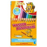 Акварельные карандаши BIBA с толстым стержнем, 12 цветов