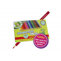 Карандаши цветные треугольные JOLLY Supersticks DELTA 24 цветов в металлической коробке