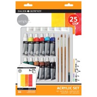 Набор акрила (25 предм.) Daler-Rowney SIMPLY, тубы 12мл, 12цв.