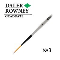 Кисть синтетика риггер №3 короткая ручка GRADUATE Daler-Rowney