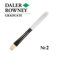 Кисть щетина плоская укороченная №2 длинная ручка GRADUATE Daler-Rowney