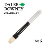 Кисть щетина плоская укороченная №6 длинная ручка GRADUATE Daler-Rowney