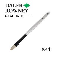 Кисть щетина овальная №4 длинная ручка GRADUATE Daler-Rowney