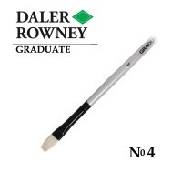 Кисть щетина плоская удлиненная №4 длинная ручка GRADUATE Daler-Rowney