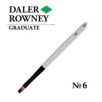Кисть синтетика плоская №6 длинная ручка GRADUATE Daler-Rowney