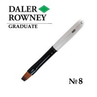 Кисть синтетика плоская укороченная №8 короткая ручка GRADUATE Daler-Rowney
