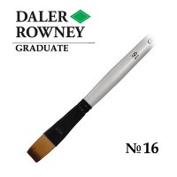 Кисть синтетика плоская №16 длинная ручка GRADUATE Daler-Rowney