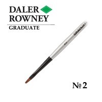 Кисть синтетика овальная №2 короткая ручка GRADUATE Daler-Rowney
