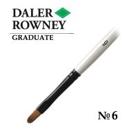 Кисть синтетика овальная №6 короткая ручка GRADUATE Daler-Rowney