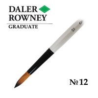 Кисть синтетика круглая №12 короткая ручка GRADUATE Daler-Rowney