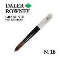 Кисть синтетика/пони круглая большая №18 короткая ручка GRADUATE Daler-Rowney